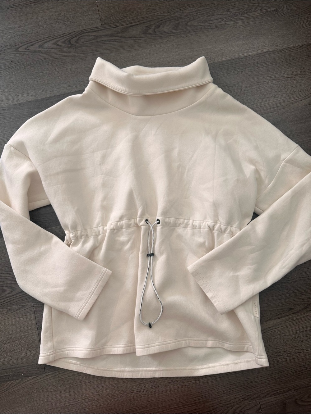 Varley Cozy Cream Drawstring Funnel Neck Sweatshirt